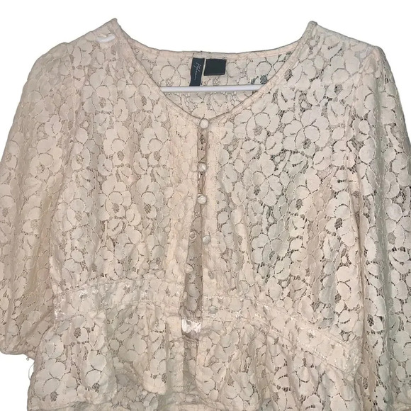KAYLEEN By Los Angeles Tops - Lace boho top button up